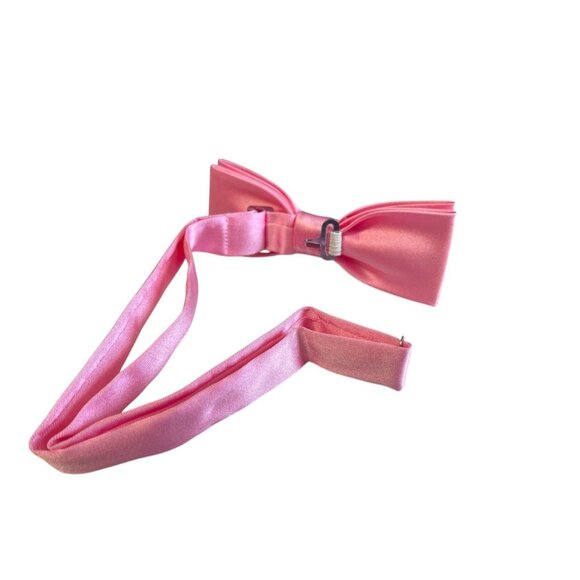 Little Boy's Pink Satin Adjustable Bow Tie - Picture 2 of 2
